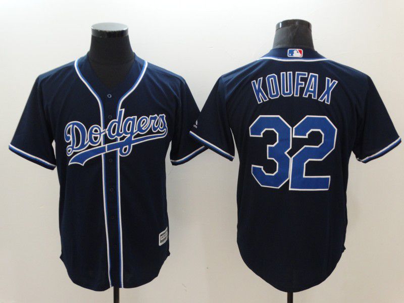 Men Los Angeles Dodgers 32 Koufax Black Game MLB Jerseys